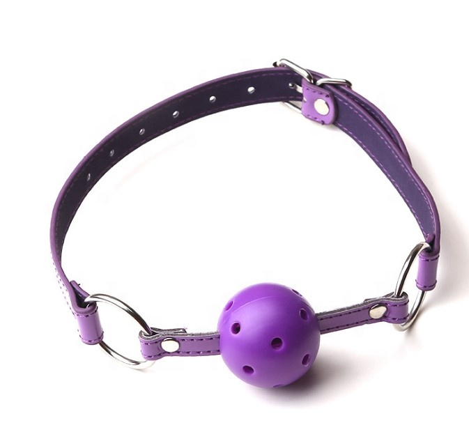 Ball Gag Purple Breathable Ball Gag