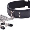 Leather Collar Nipple Clamps