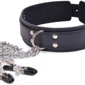 Leather Collar Nipple Clamps