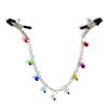Adjustable metal nipple clamps with jingle bells and decorative chain – BDSM sensory toy
