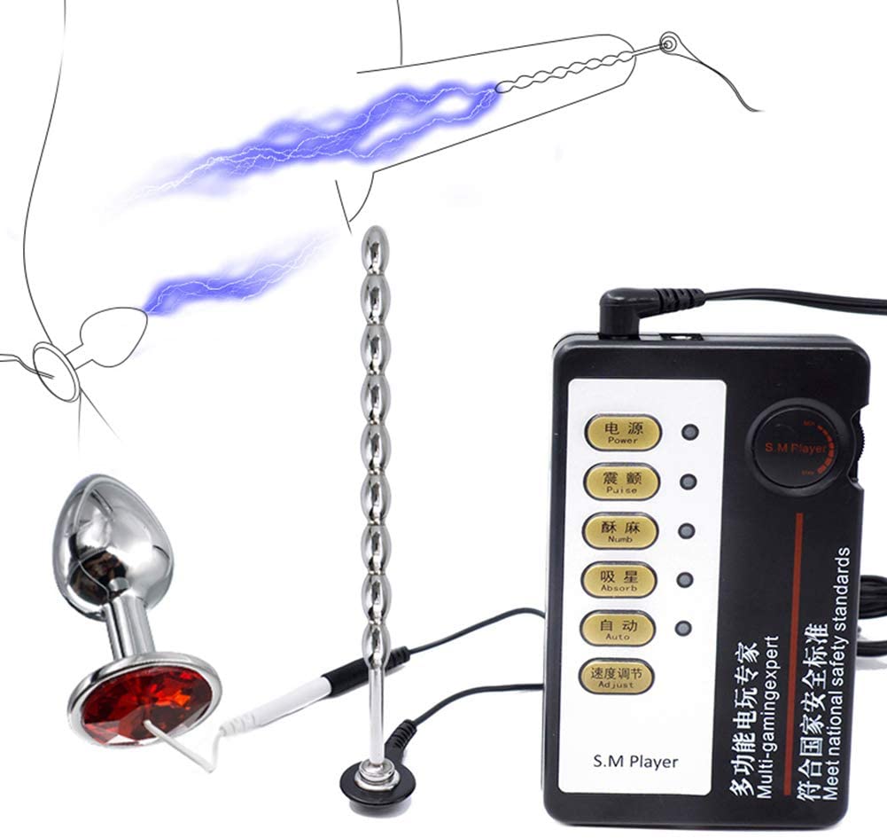 Electro-Stimulation Urethral Dilator with Butt Plug Electro-Stimulation Urethral Dilator with Butt Plug